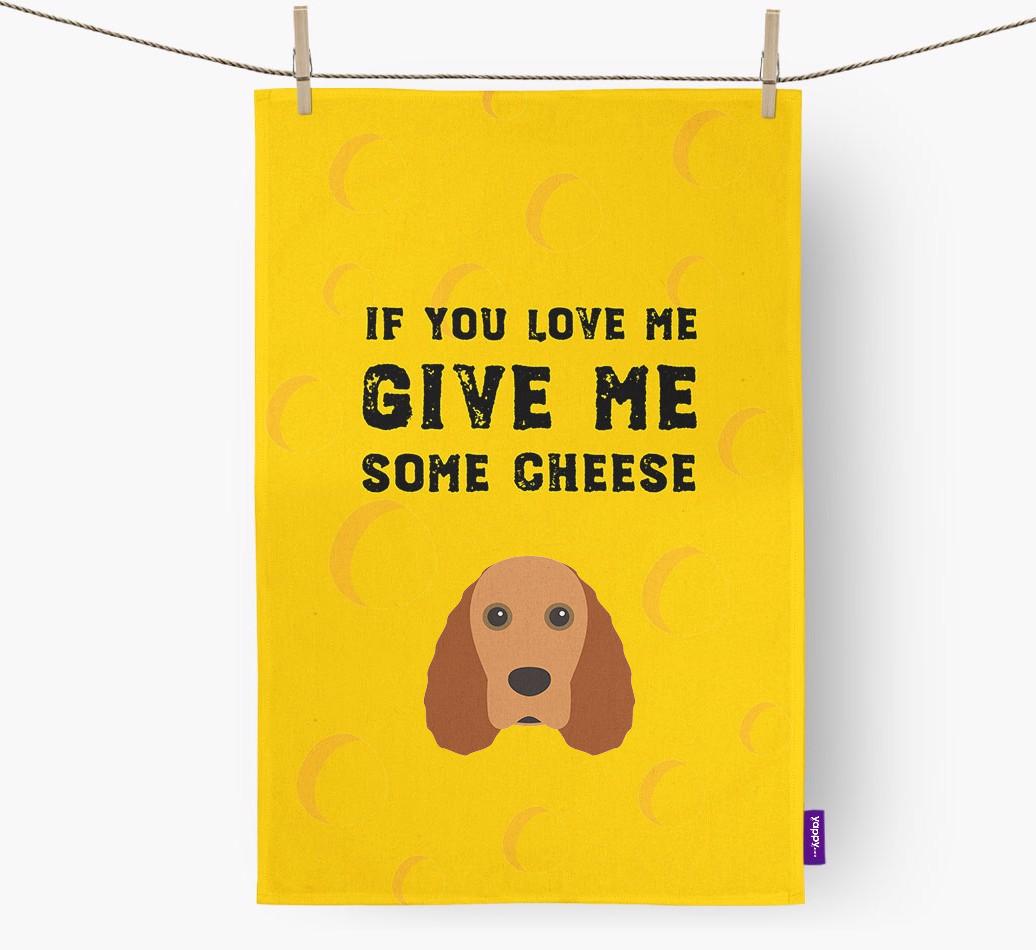 'Give Me Some Cheese' Dish Towel with {breedFullName} Icon
