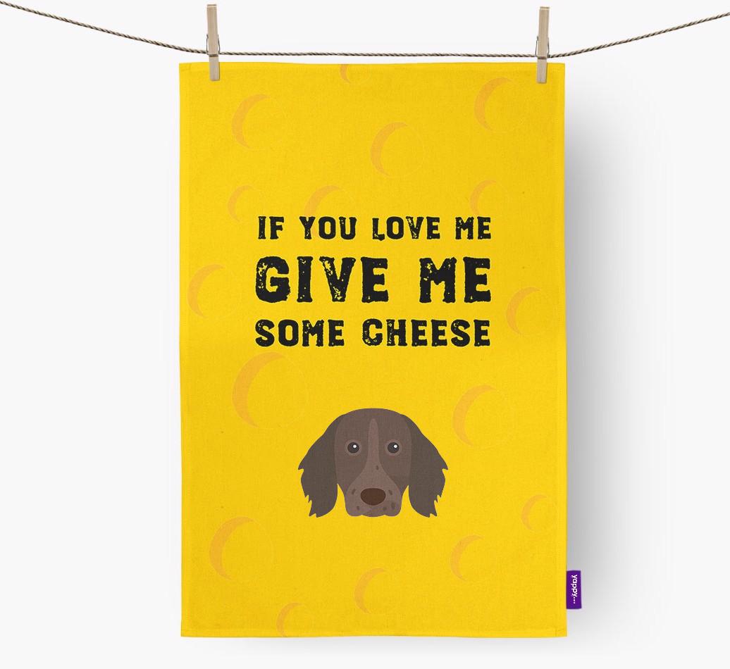 'Give Me Some Cheese' Dish Towel with {breedFullName} Icon