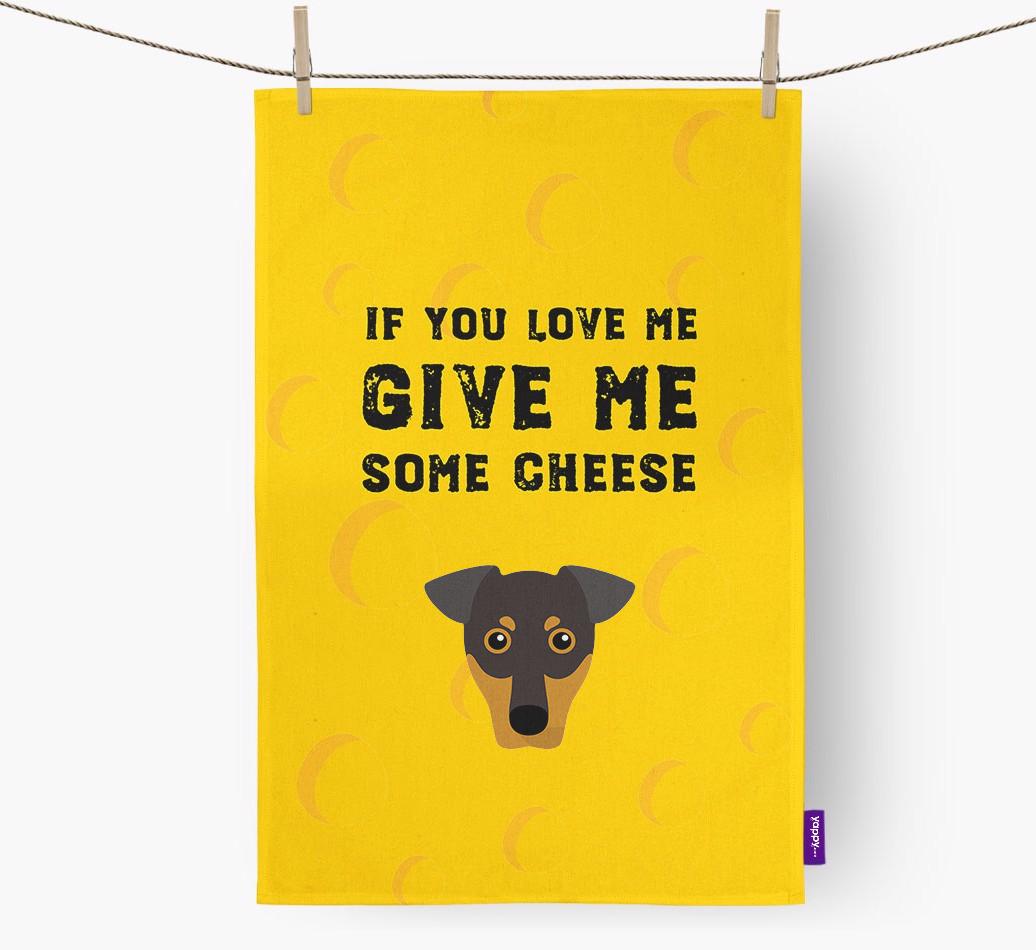 'Give Me Some Cheese' Dish Towel with {breedFullName} Icon