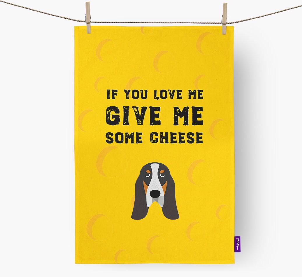 'Give Me Some Cheese' Dish Towel with {breedFullName} Icon