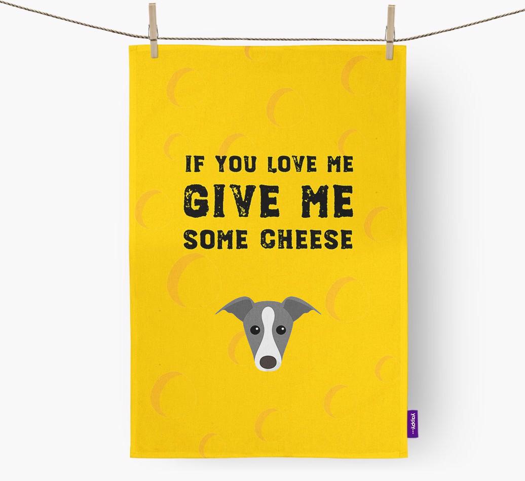 'Give Me Some Cheese' Tea Towel with {breedFullName} Icon