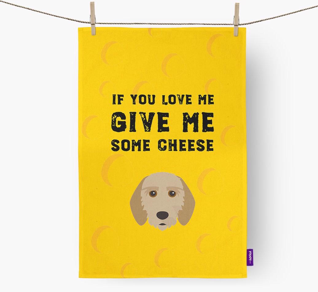 'Give Me Some Cheese' Dish Towel with {breedFullName} Icon