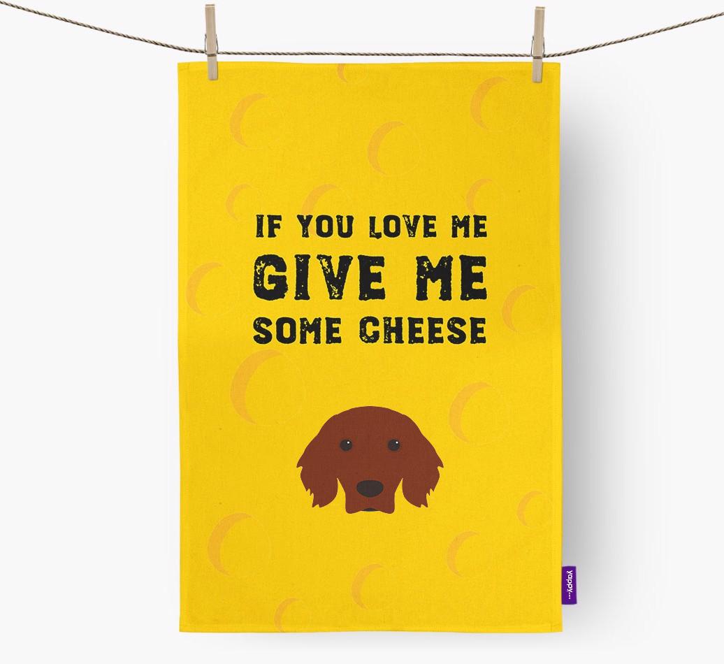 'Give Me Some Cheese' Dish Towel with {breedFullName} Icon