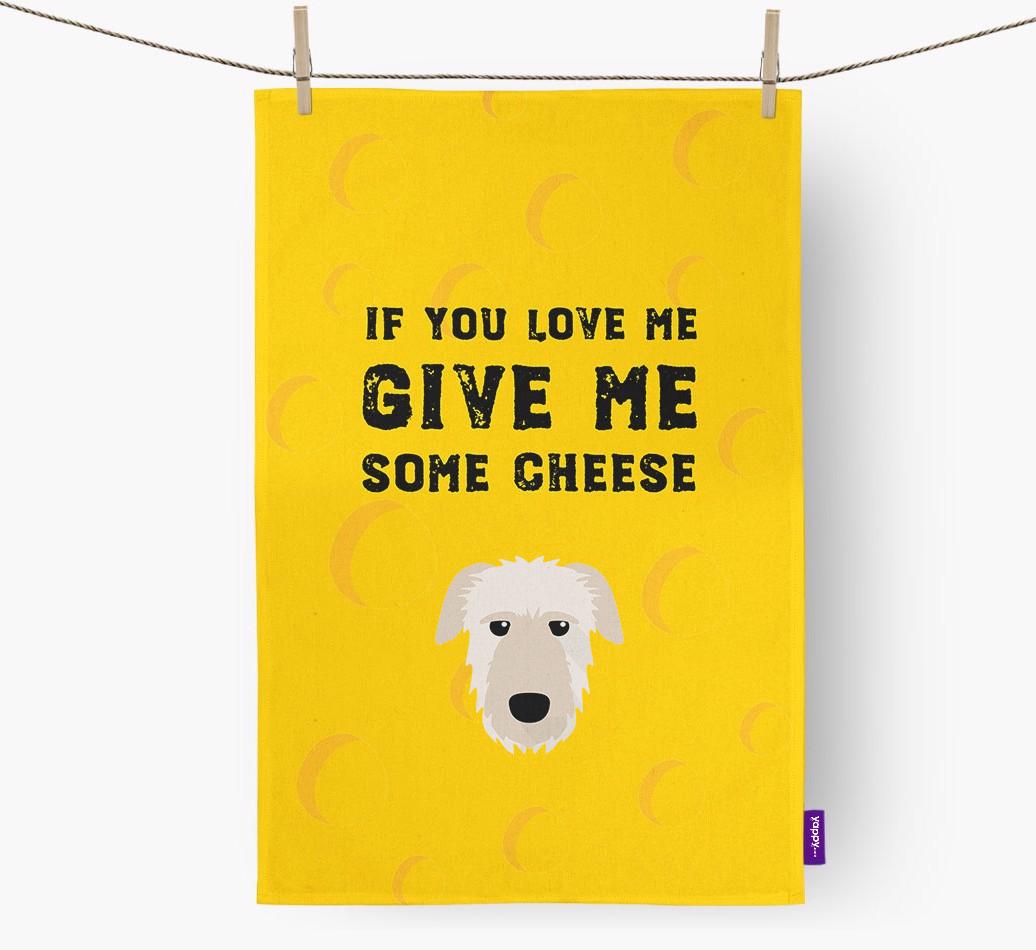 'Give Me Some Cheese' Dish Towel with {breedFullName} Icon