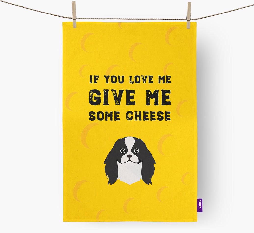 'Give Me Some Cheese' Dish Towel with {breedFullName} Icon
