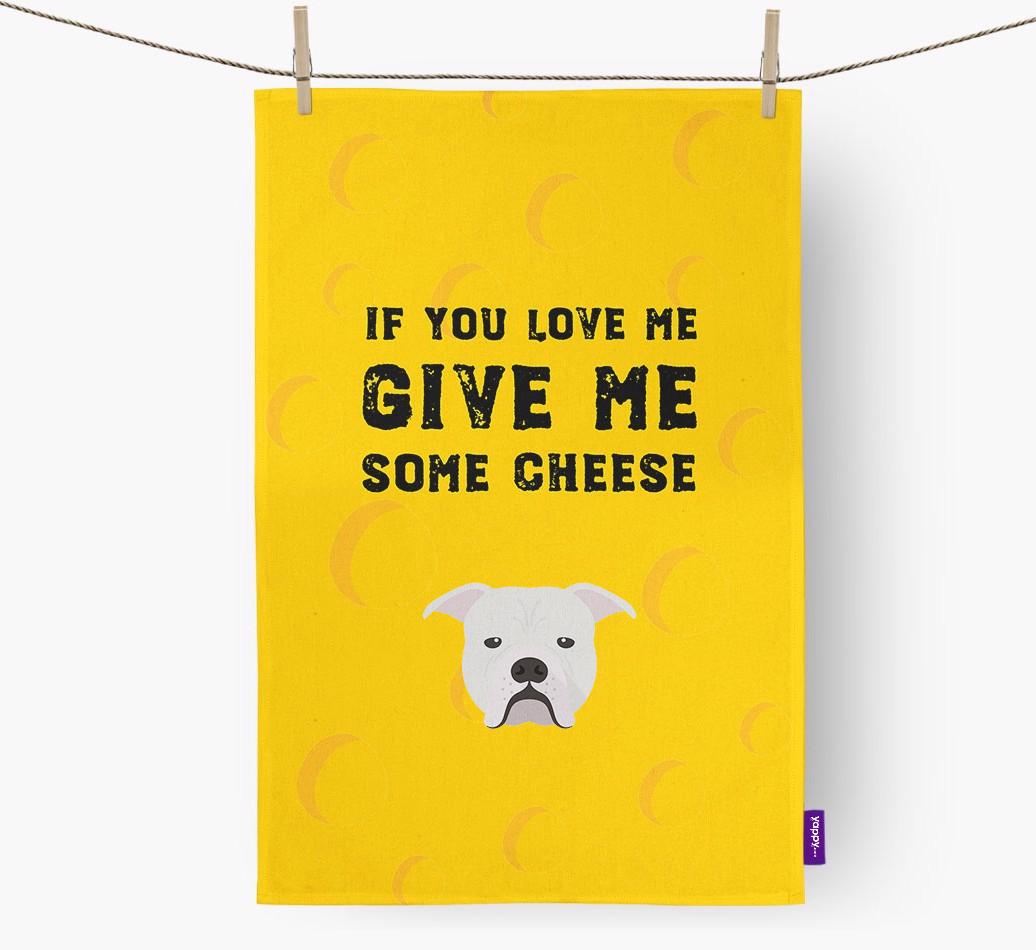 'Give Me Some Cheese' Dish Towel with {breedFullName} Icon