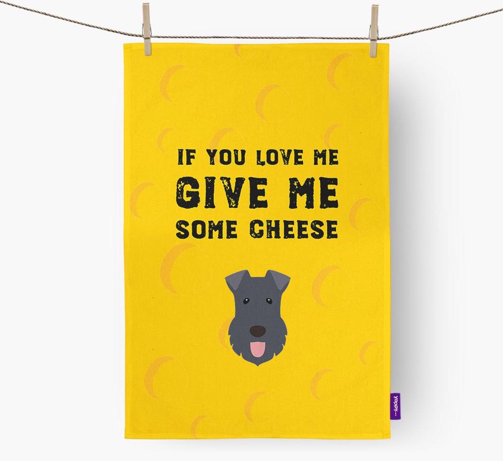 'Give Me Some Cheese' Tea Towel with {breedFullName} Icon
