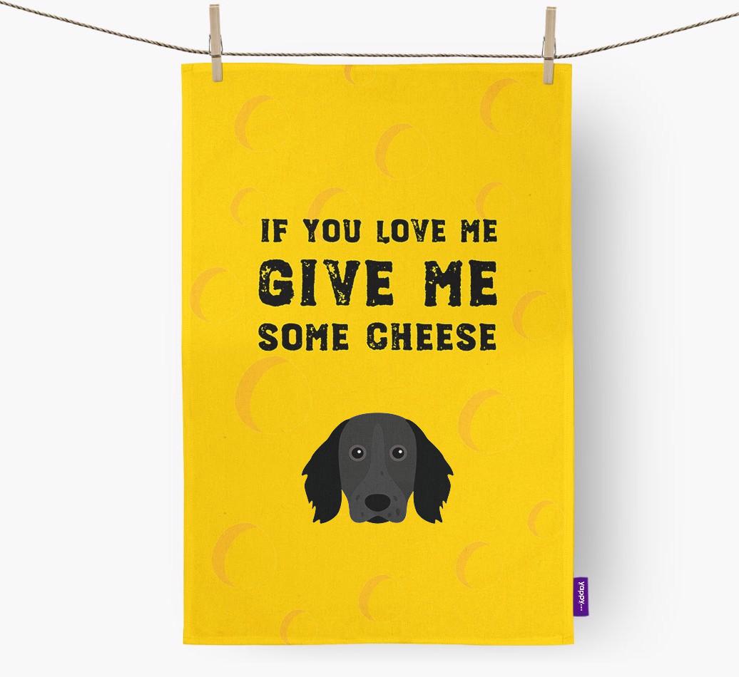 'Give Me Some Cheese' Dish Towel with {breedFullName} Icon