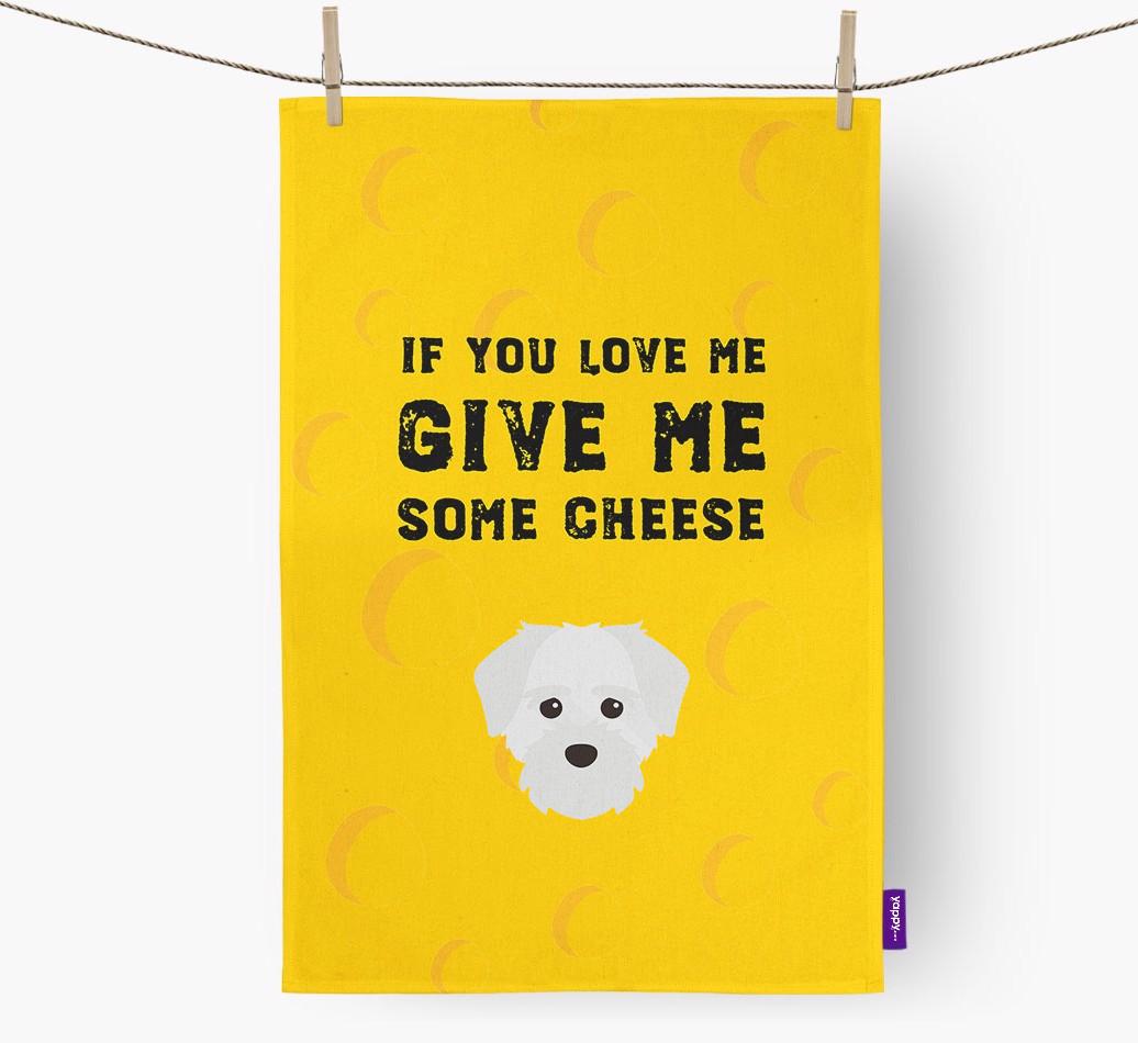 'Give Me Some Cheese' Dish Towel with {breedFullName} Icon