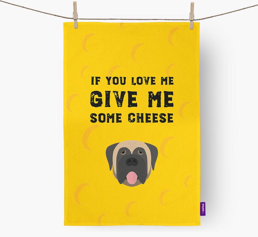 'Give Me Some Cheese' Dish Towel with {breedFullName} Icon