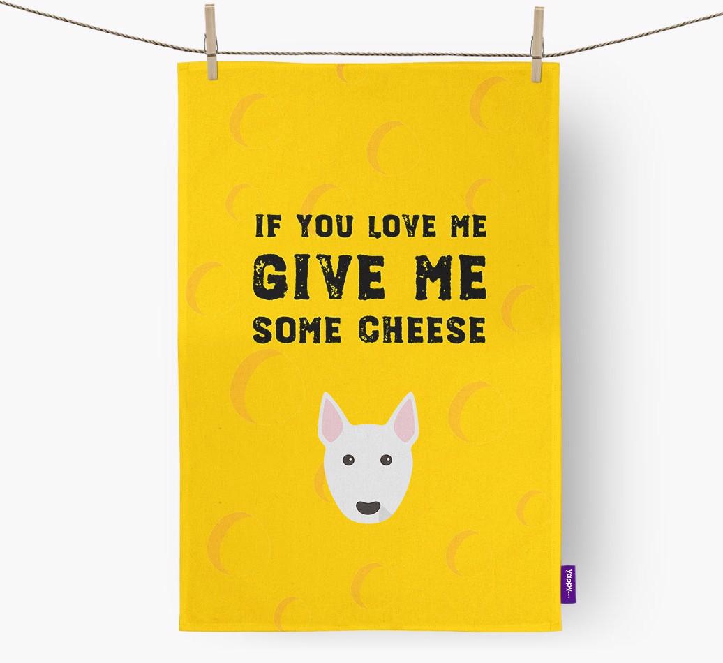 'Give Me Some Cheese' Dish Towel with {breedFullName} Icon
