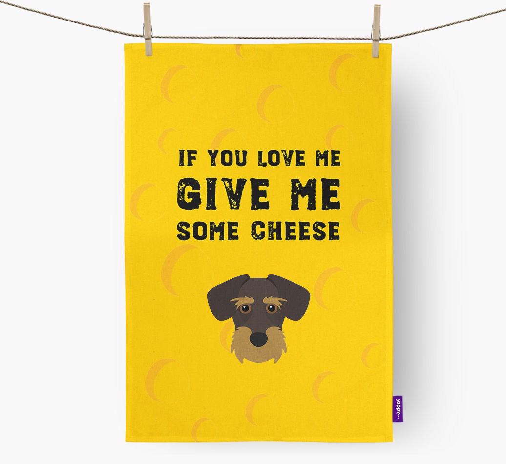 'Give Me Some Cheese' Dish Towel with {breedFullName} Icon
