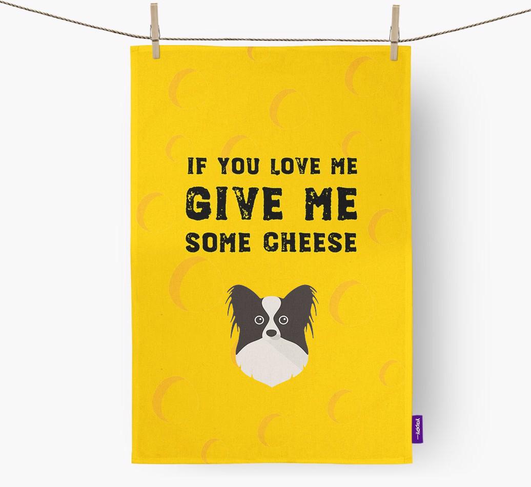 'Give Me Some Cheese' Dish Towel with {breedFullName} Icon