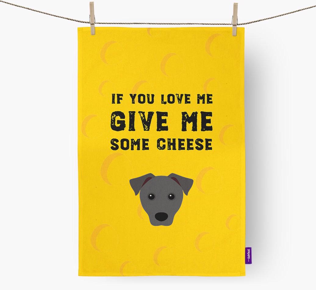 'Give Me Some Cheese' Tea Towel with {breedFullName} Icon