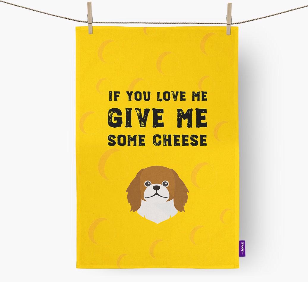 'Give Me Some Cheese' Dish Towel with {breedFullName} Icon