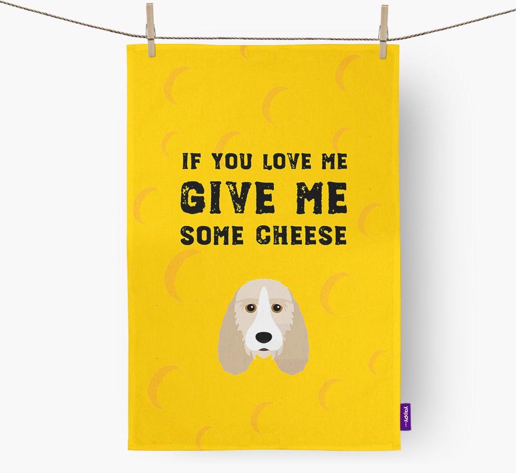 'Give Me Some Cheese' Dish Towel with {breedFullName} Icon