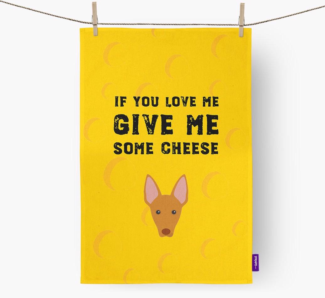 'Give Me Some Cheese' Tea Towel with {breedFullName} Icon