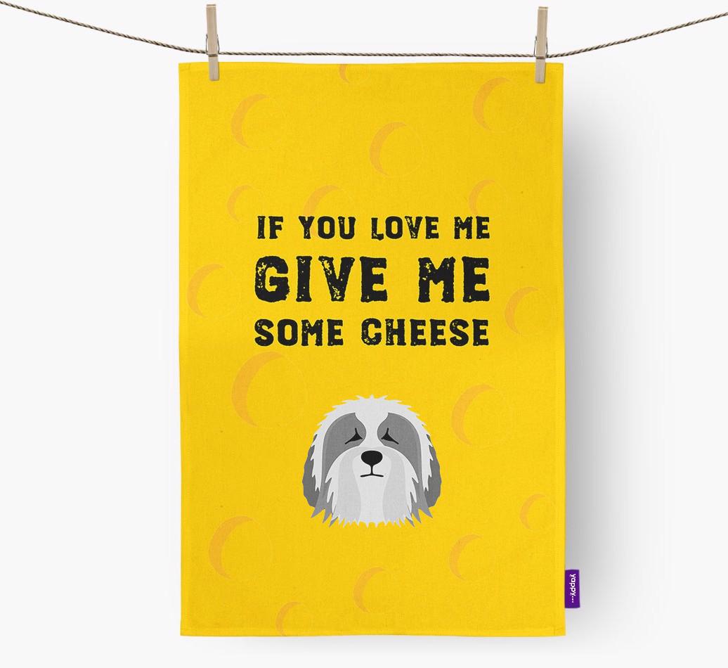 'Give Me Some Cheese' Dish Towel with {breedFullName} Icon