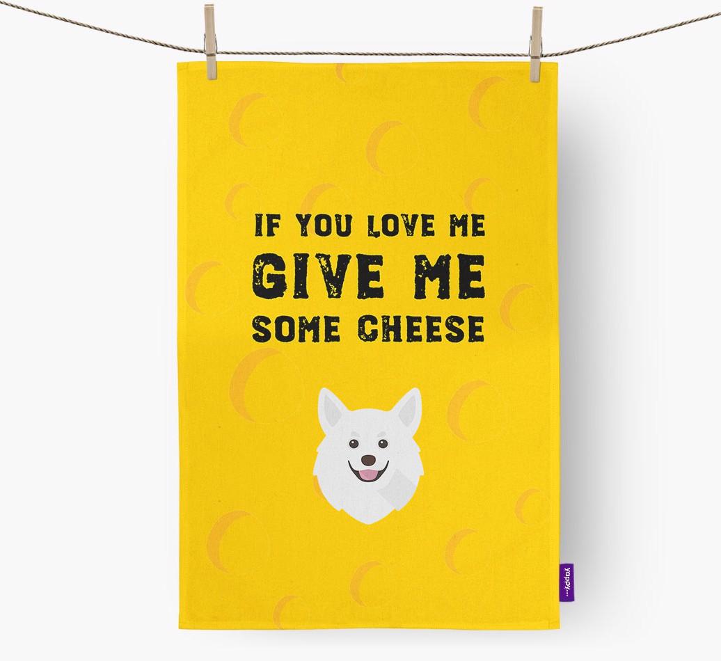 'Give Me Some Cheese' Dish Towel with {breedFullName} Icon