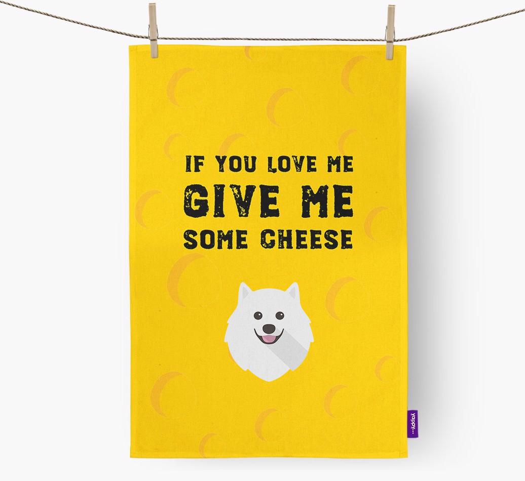 'Give Me Some Cheese' Tea Towel with {breedFullName} Icon