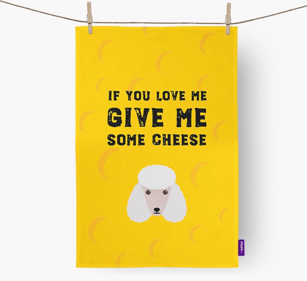 'Give Me Some Cheese' Dish Towel with {breedFullName} Icon