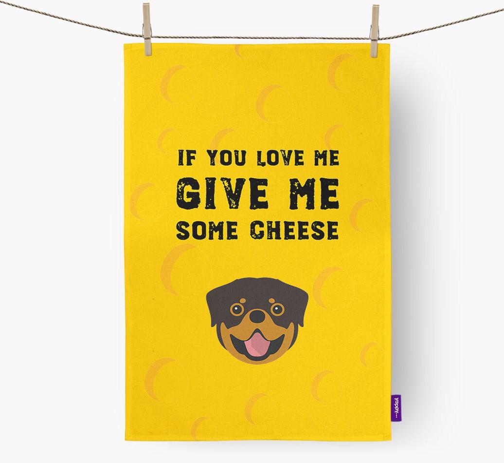 'Give Me Some Cheese' Tea Towel with {breedFullName} Icon