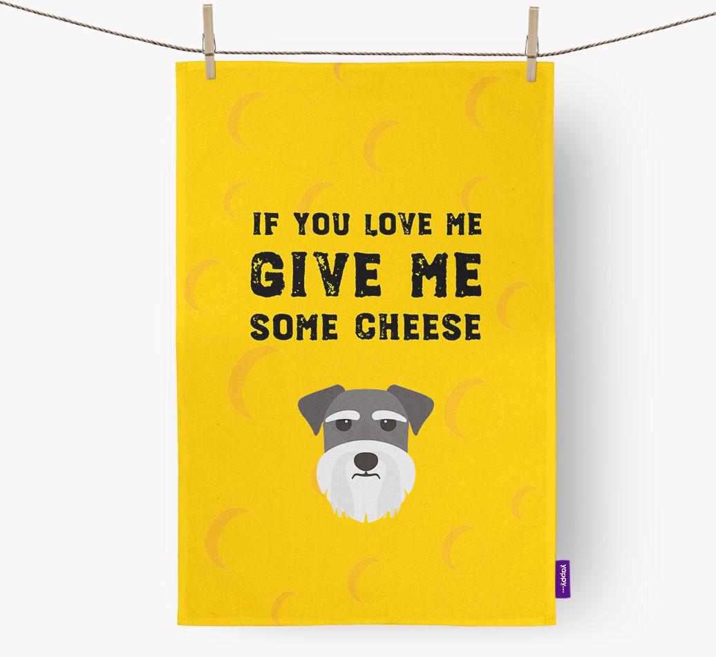 'Give Me Some Cheese' Dish Towel with {breedFullName} Icon