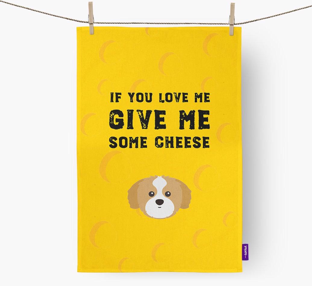 'Give Me Some Cheese' Tea Towel with {breedFullName} Icon