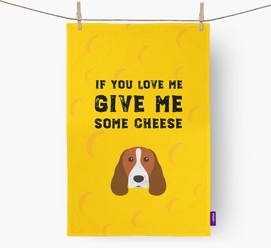 'Give Me Some Cheese' Tea Towel with {breedFullName} Icon