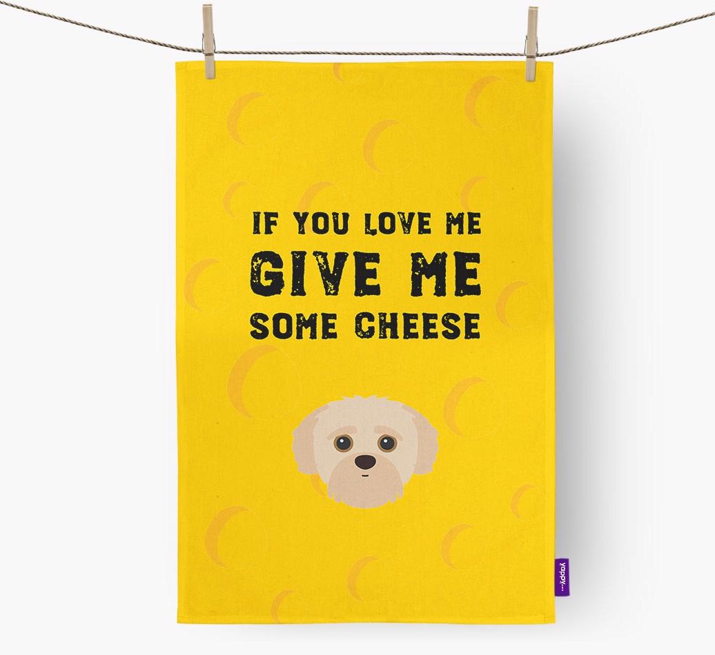 'Give Me Some Cheese' Dish Towel with {breedFullName} Icon