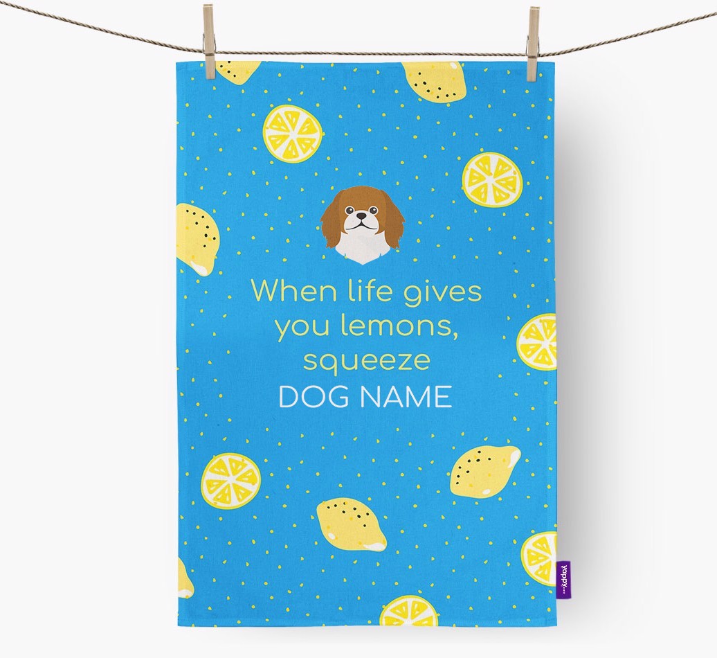 Personalised 'When Life Gives You Lemons' Dish Towel with {breedFullName} Icon