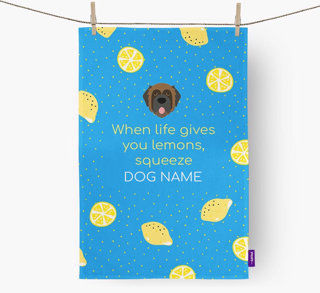 Personalised 'When Life Gives You Lemons' Dish Towel with {breedFullName} Icon