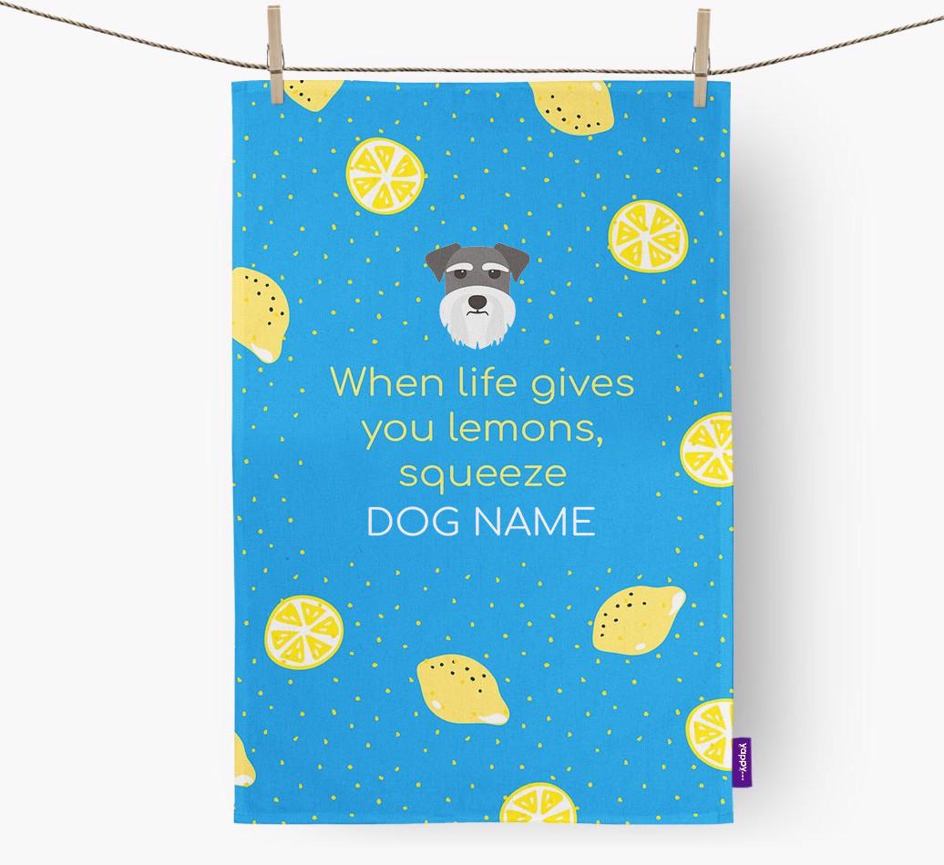 Personalised 'When Life Gives You Lemons' Dish Towel with {breedFullName} Icon