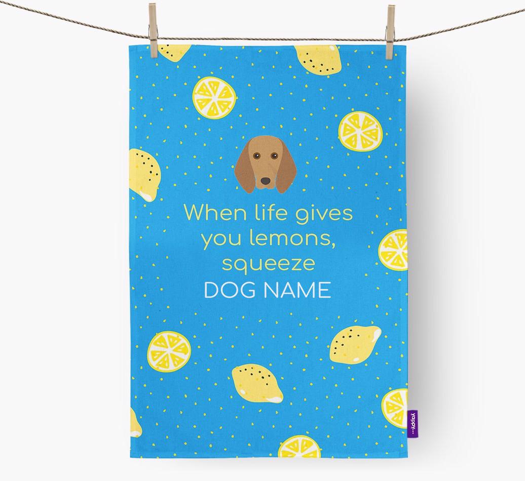 Personalised 'When Life Gives You Lemons' Dish Towel with {breedFullName} Icon