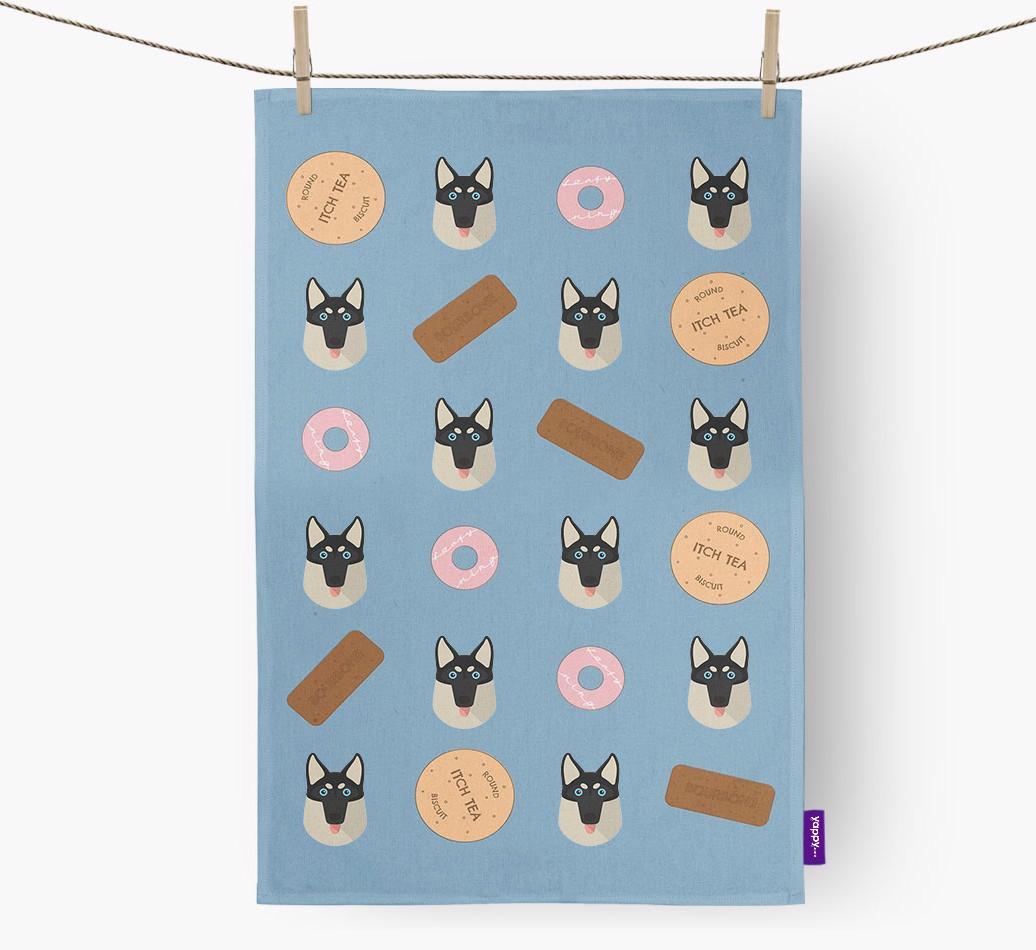 'Cookie Pattern' - Personalized {breedFullName} Dish Towel