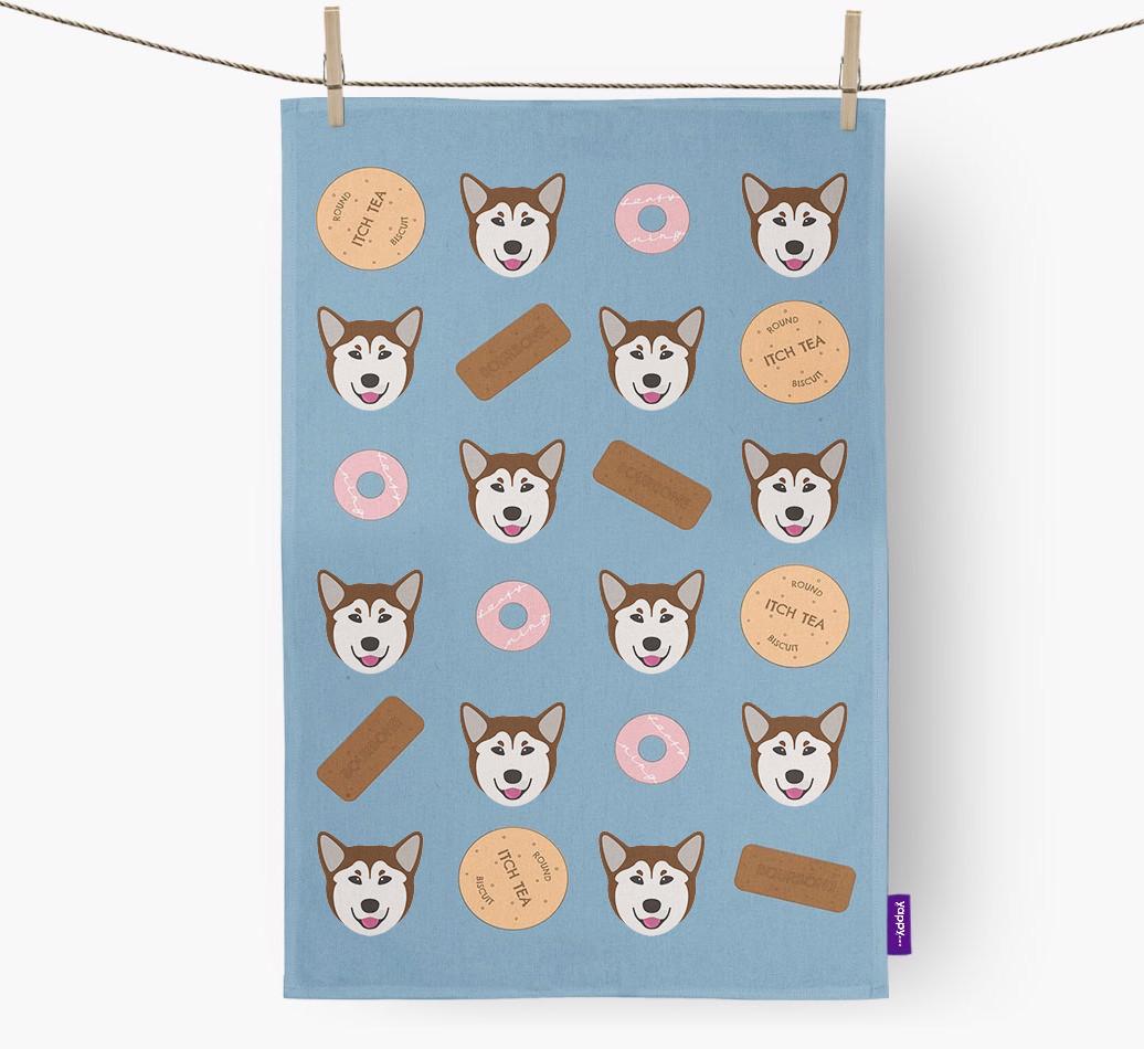 'Cookie Pattern' - Personalized {breedFullName} Dish Towel