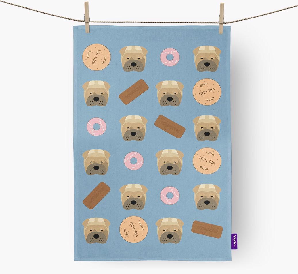 'Cookie Pattern' - Personalized {breedFullName} Dish Towel