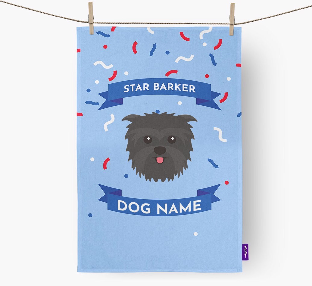 Personalised 'Star Barker' Tea Towel with {breedFullName} Icon