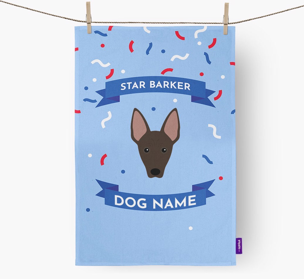 Personalised 'Star Barker' Tea Towel with {breedFullName} Icon