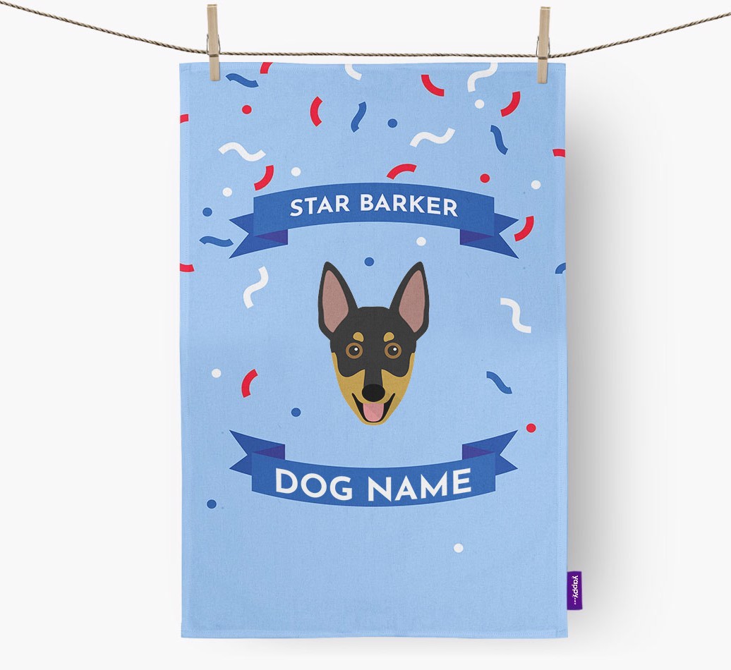 Personalised 'Star Barker' Tea Towel with {breedFullName} Icon