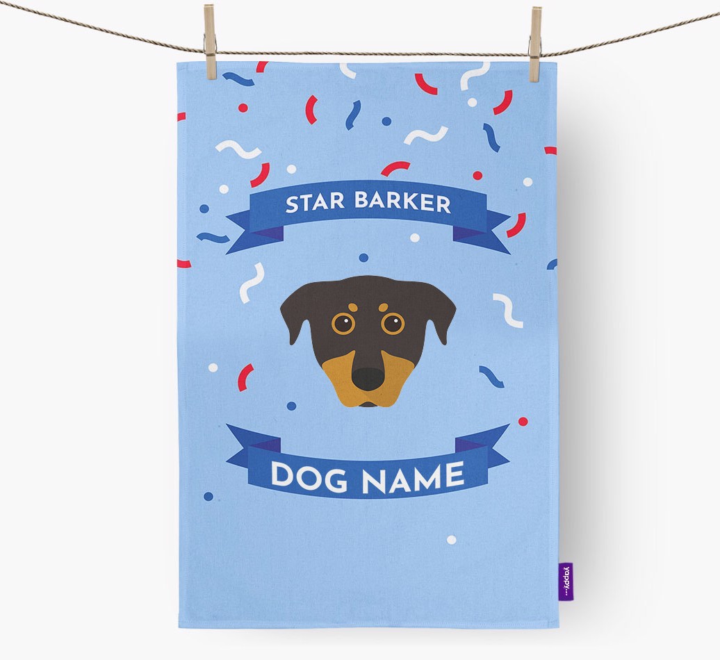'Star Barker' - Personalized {breedFullName} Tea Towel