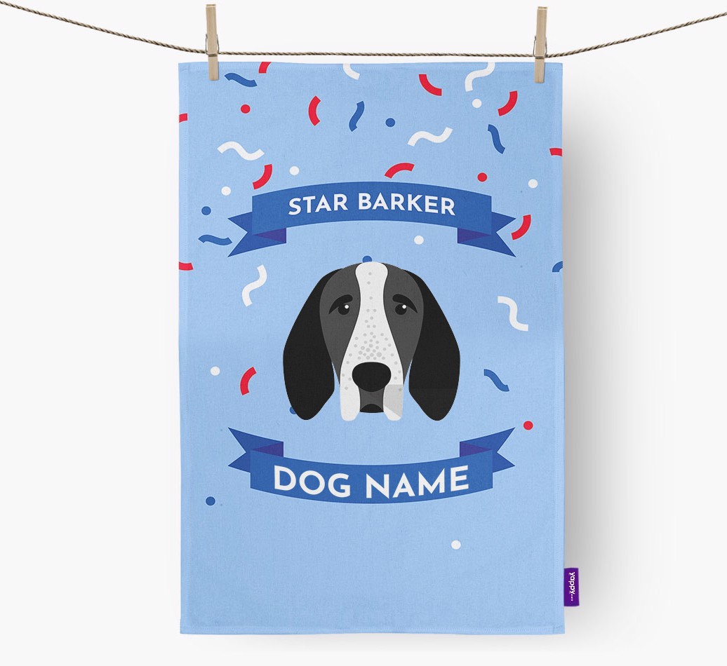 Personalised 'Star Barker' Tea Towel with {breedFullName} Icon