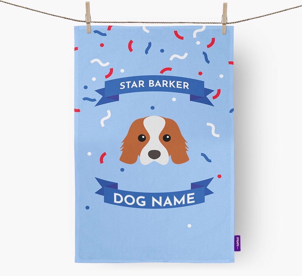 'Star Barker' - Personalized {breedFullName} Tea Towel