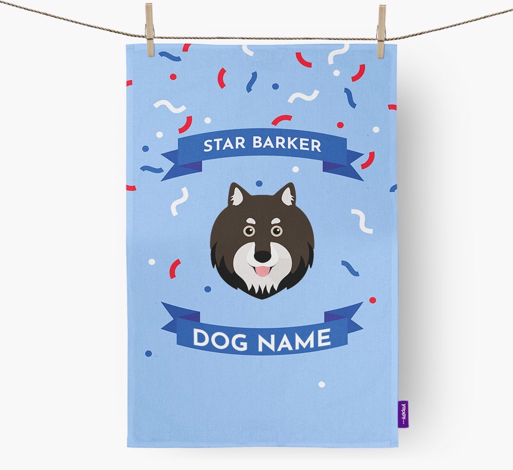 Personalised 'Star Barker' Tea Towel with {breedFullName} Icon