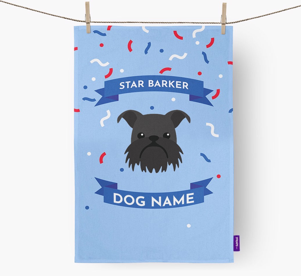 Personalised 'Star Barker' Tea Towel with {breedFullName} Icon