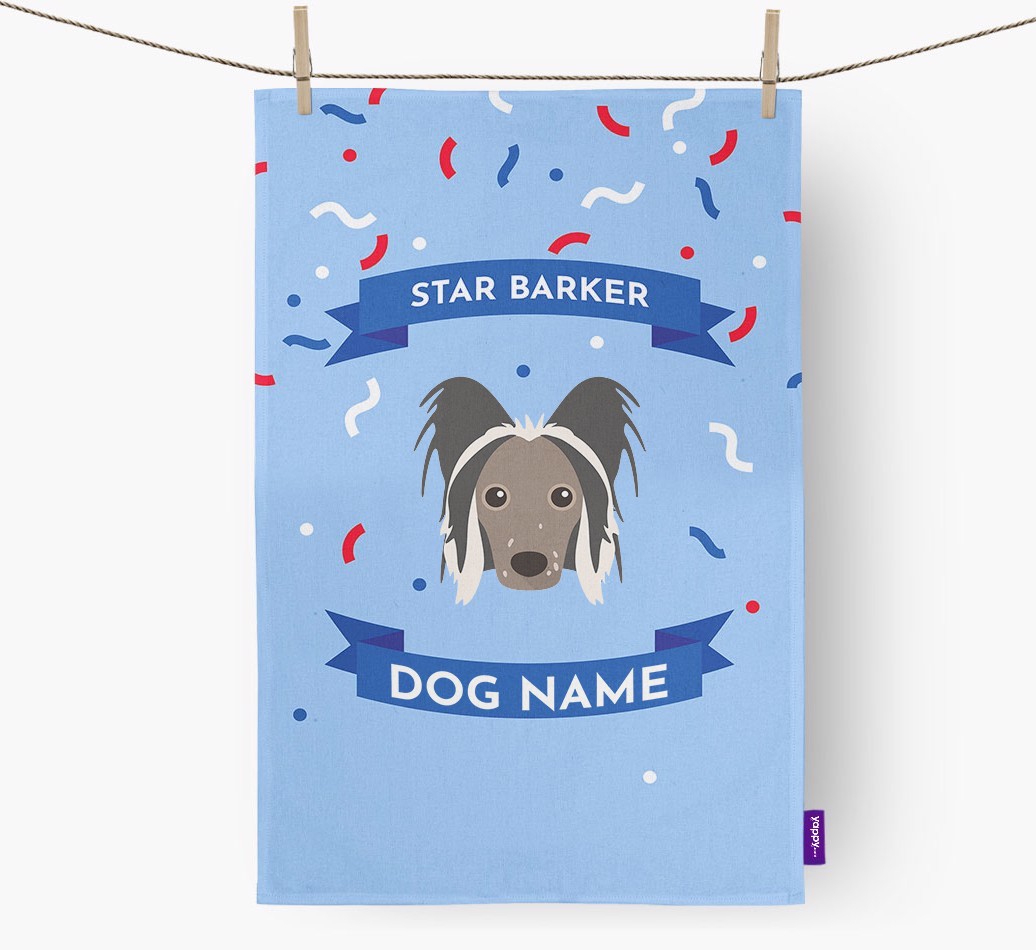 Personalised 'Star Barker' Tea Towel with {breedFullName} Icon