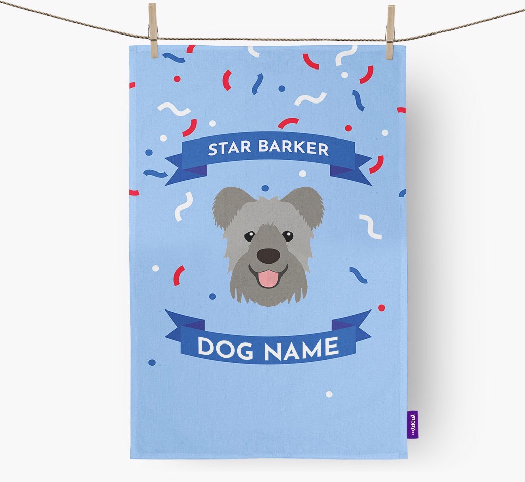 Personalised 'Star Barker' Tea Towel with {breedFullName} Icon