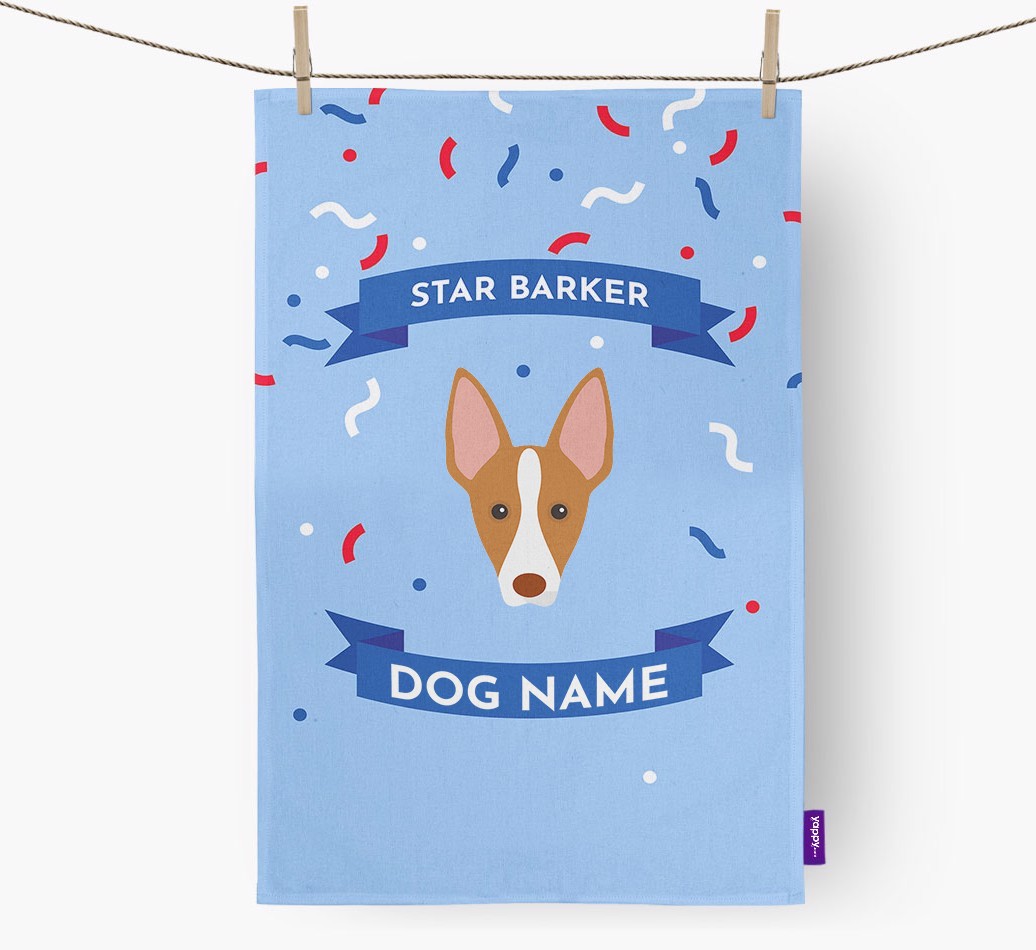 Personalised 'Star Barker' Tea Towel with {breedFullName} Icon