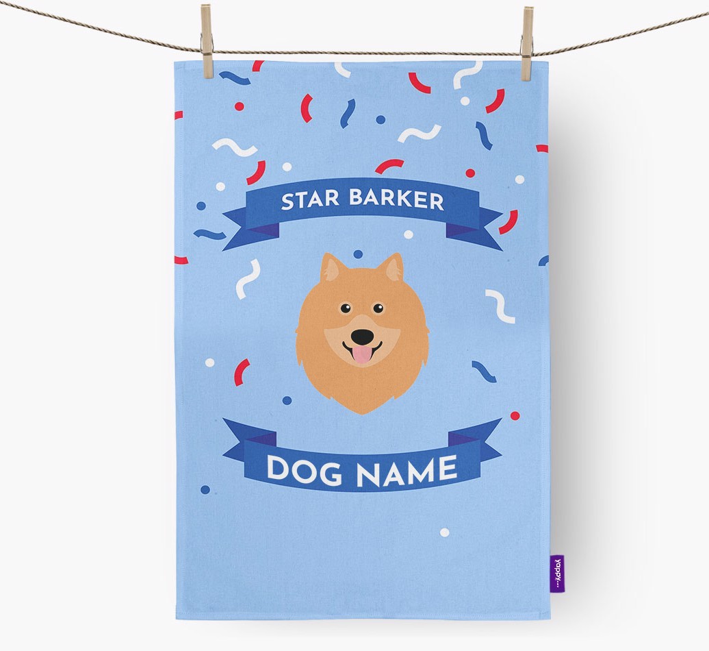 Personalised 'Star Barker' Tea Towel with {breedFullName} Icon