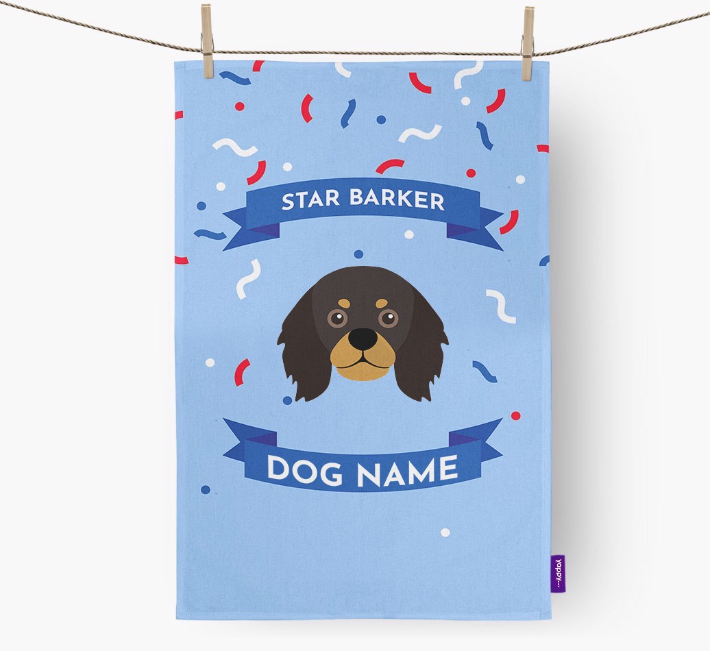 Personalised 'Star Barker' Tea Towel with {breedFullName} Icon